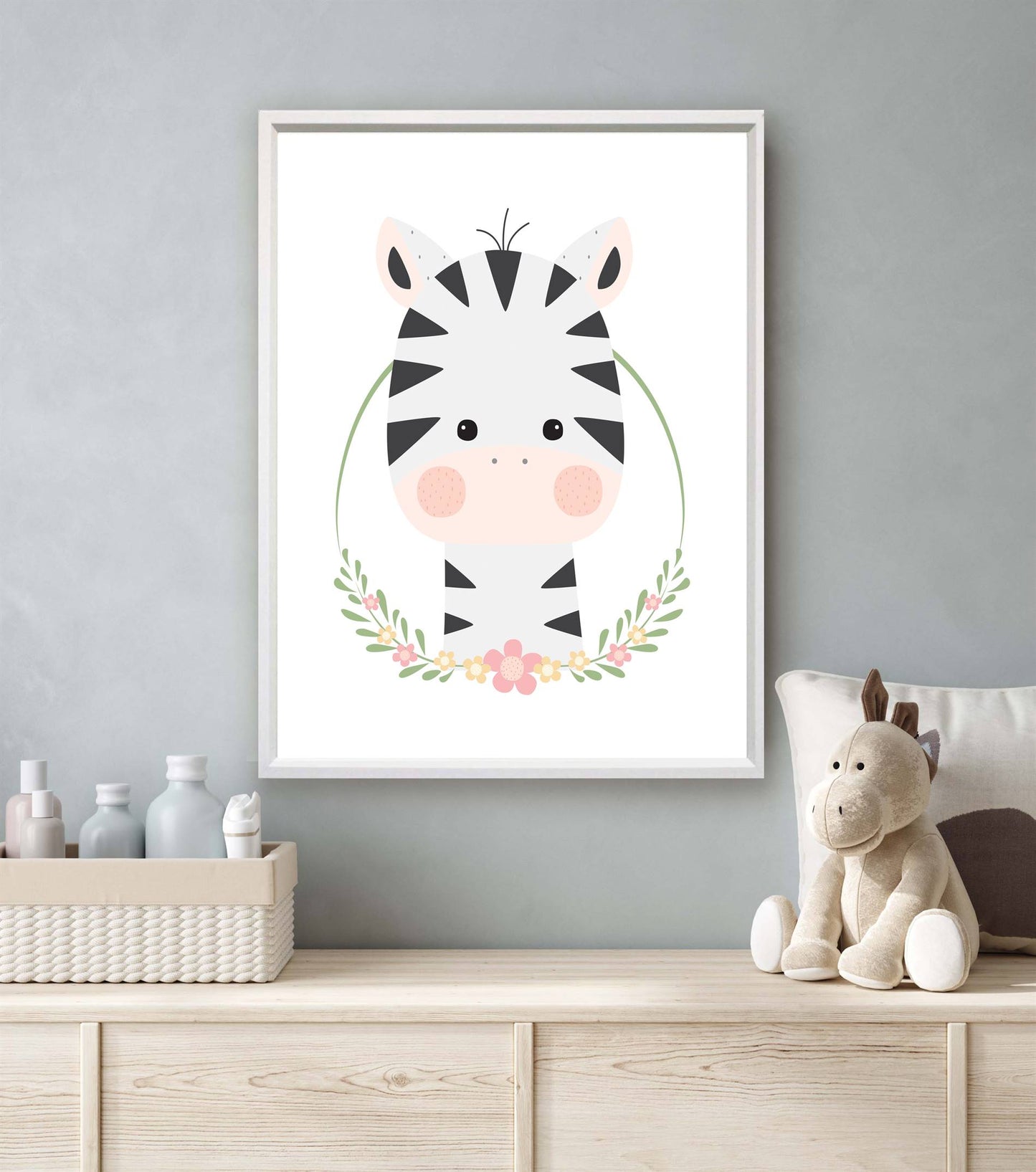 Lieve zebra met krans - Lieve jungle dieren