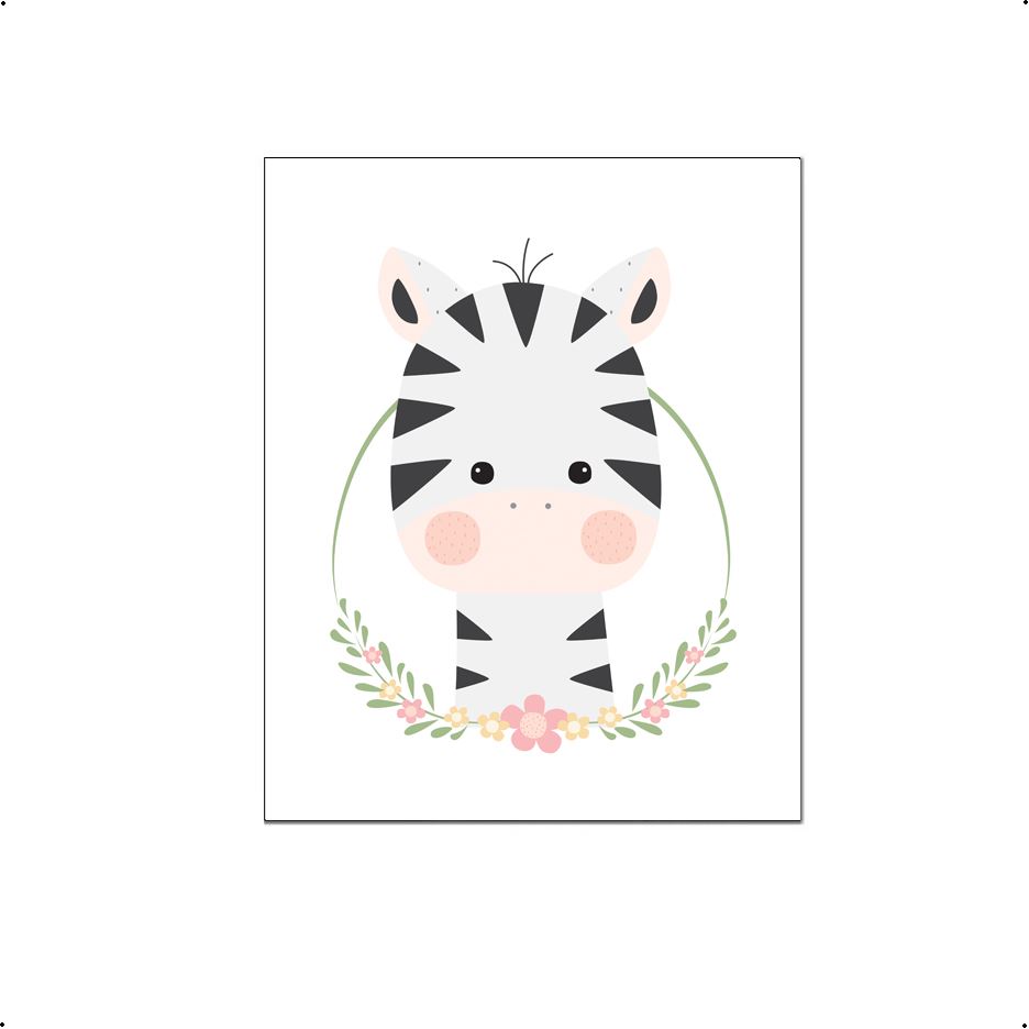 Lieve zebra met krans - Lieve jungle dieren