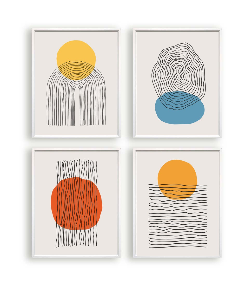 Abstracte lijnen ochtend mist geel - Abstract lijnen / Kunst