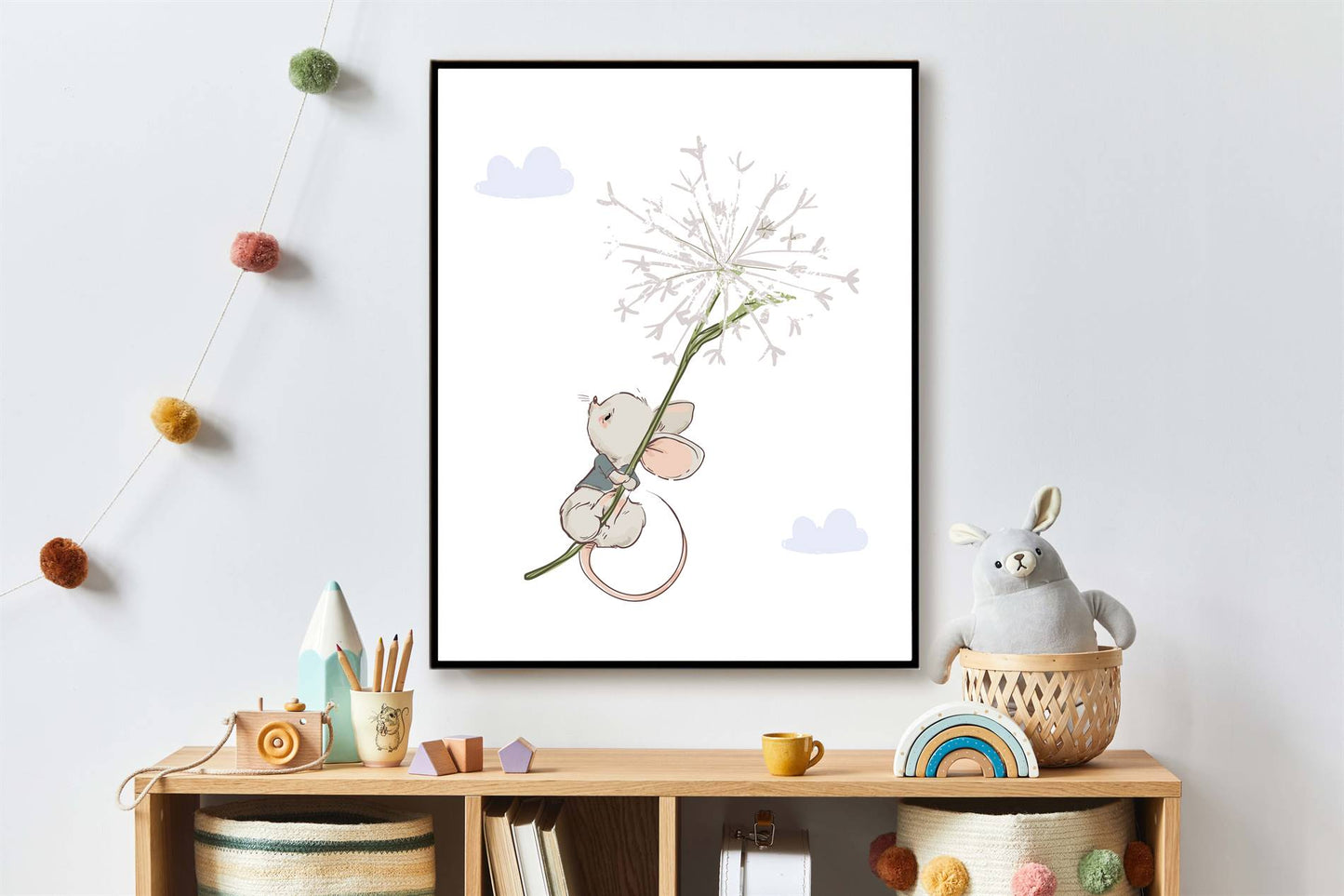 Muisje met paardenbloem - Dieren met ballonnen