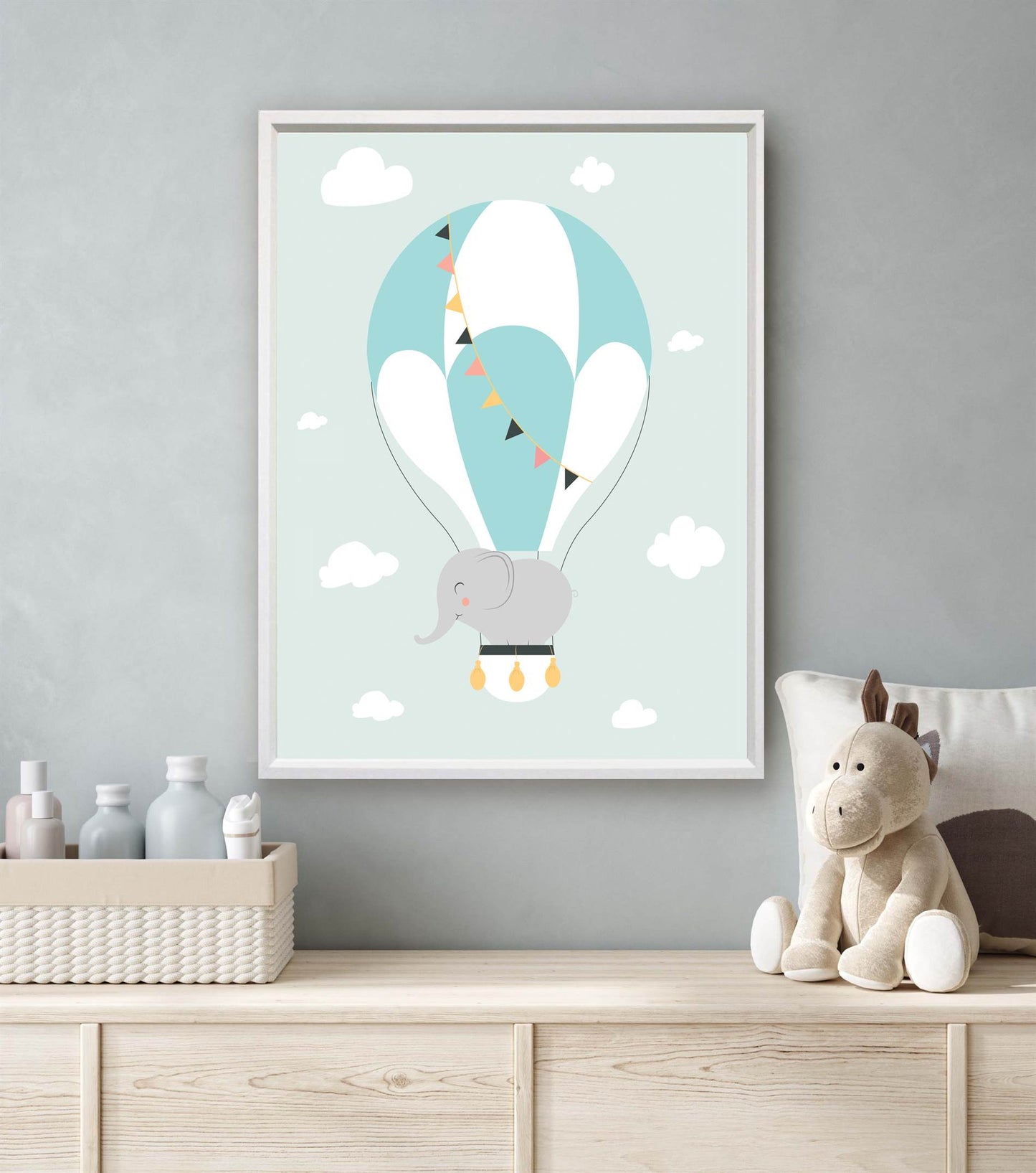 Olifant in een luchtballon - Dieren in luchtballon