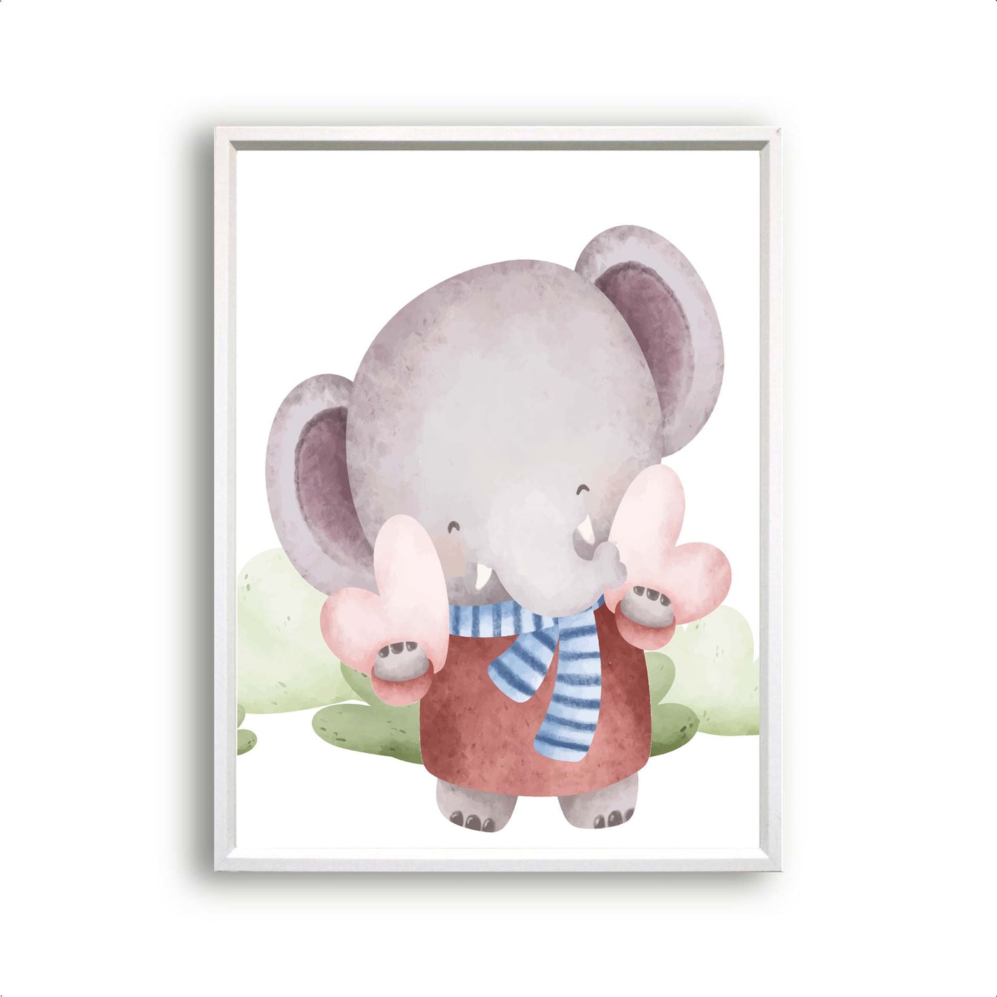 Aquarel olifant met hartje - Dieren