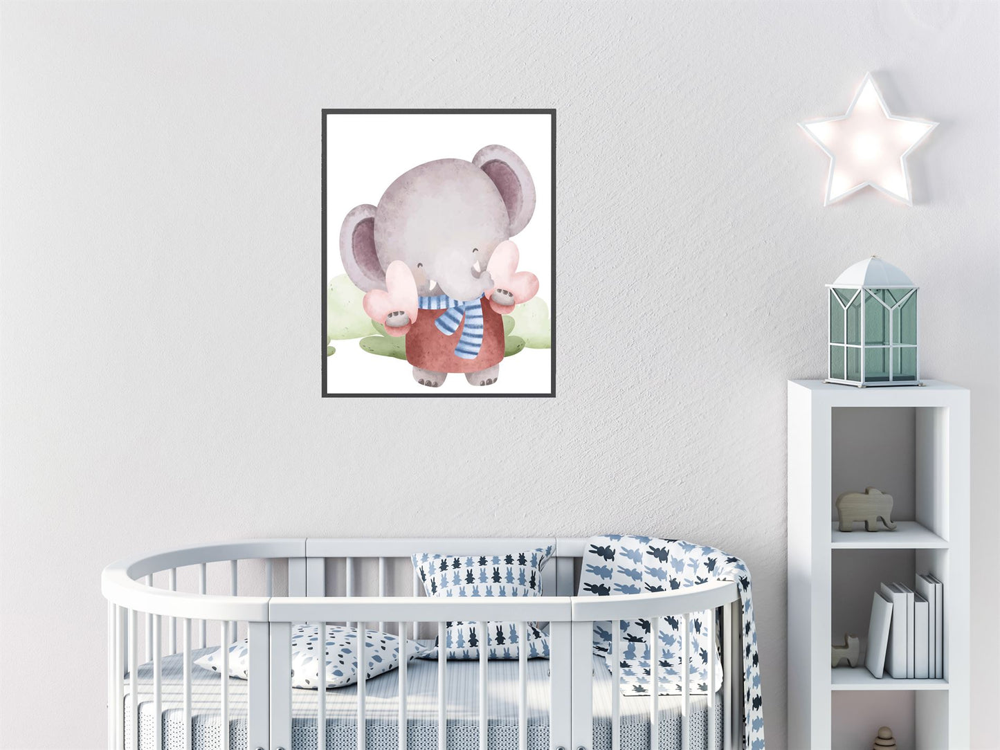 Aquarel olifant met hartje - Dieren