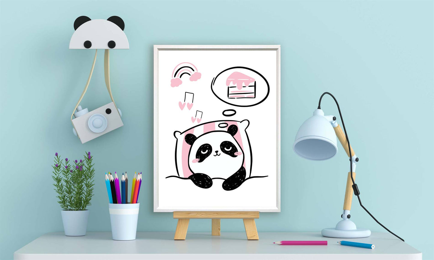 Panda slapen en dromen cake roze - Dieren
