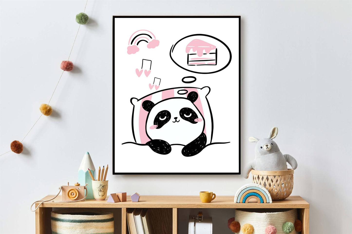 Panda slapen en dromen cake roze - Dieren