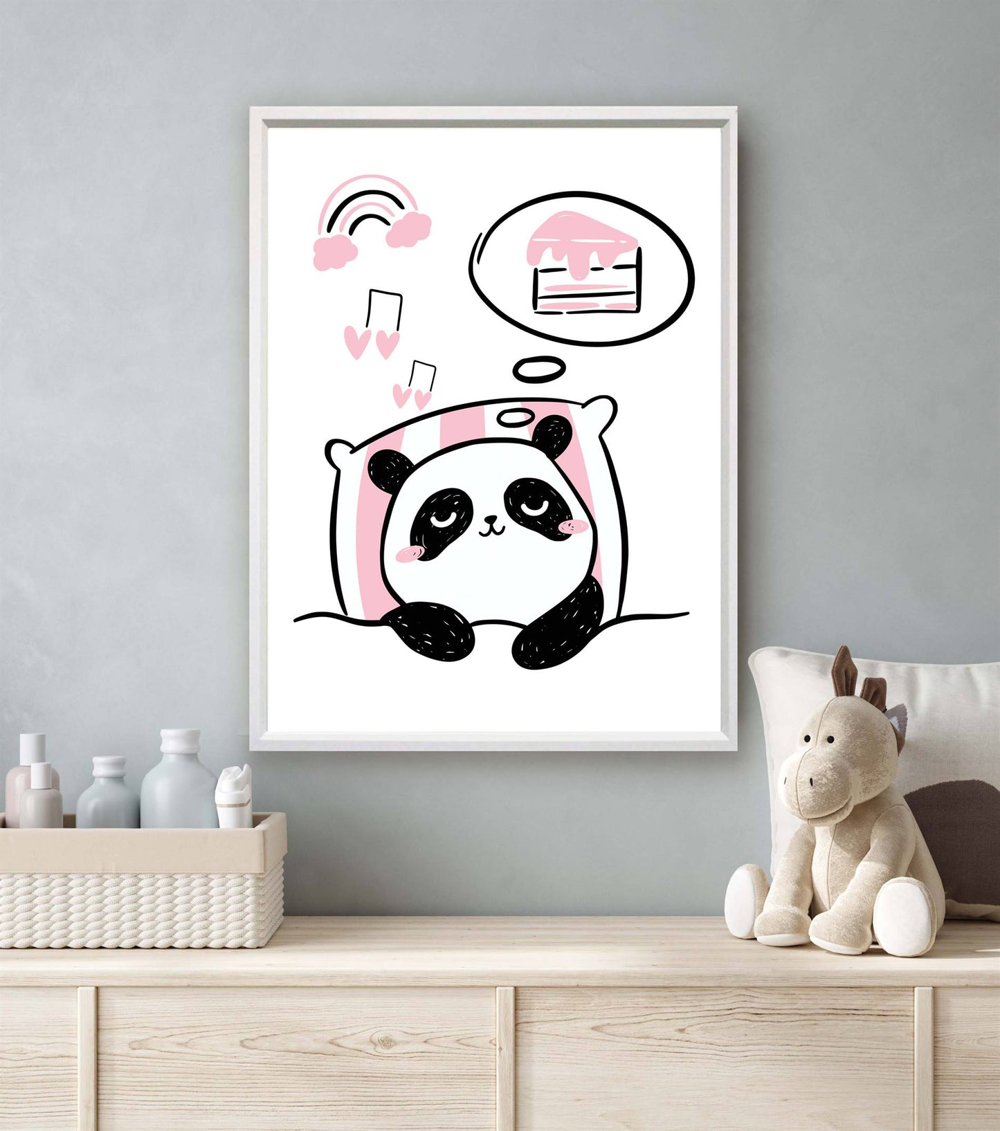 Panda slapen en dromen cake roze - Dieren