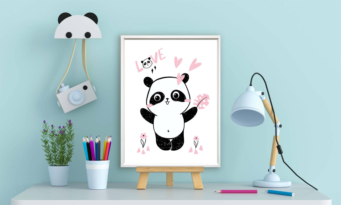 Panda knuffel geven roze - Dieren