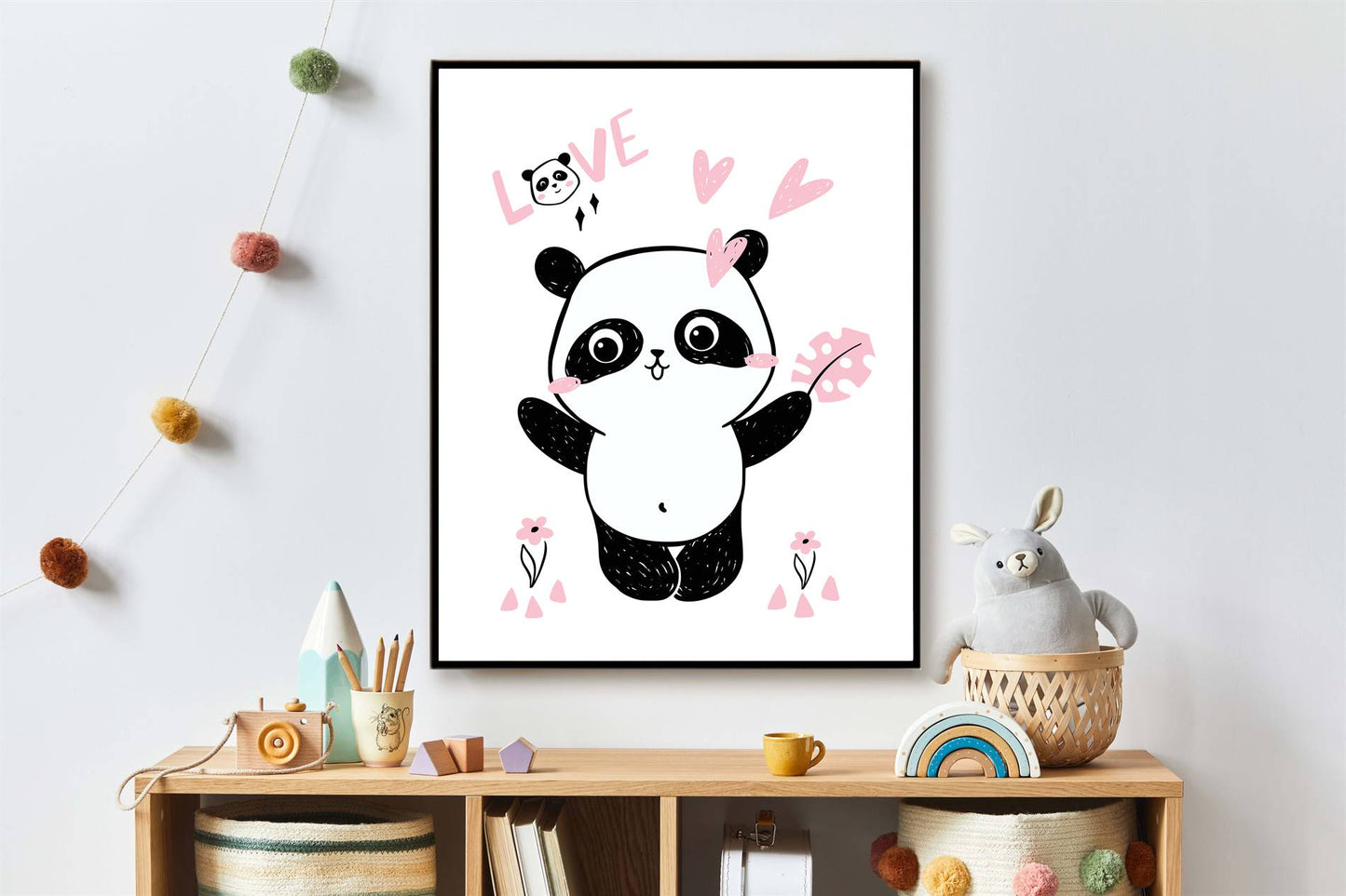 Panda knuffel geven roze - Dieren