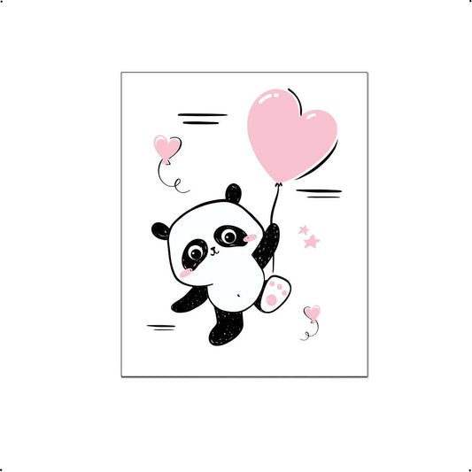 Panda hartjes ballon roze - Dieren