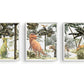 Jungle Dinosaurs Raptor en Dino Aquarel / Waterkleur Links - Dinosaurus Poster