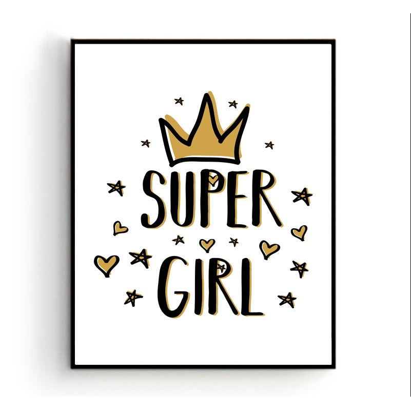 Super girl met kroon - Goud - Teksten / Motivatie