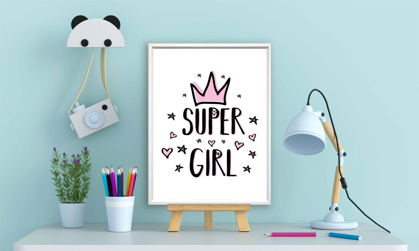 Super girl met kroon - Roze - Teksten / Motivatie