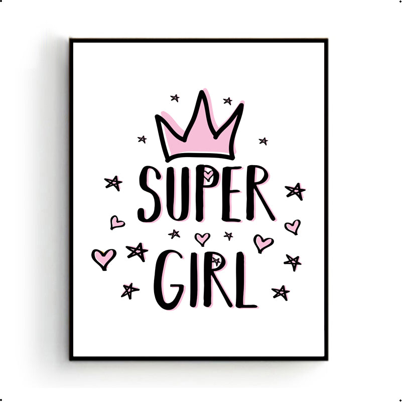 Super girl met kroon - Roze - Teksten / Motivatie