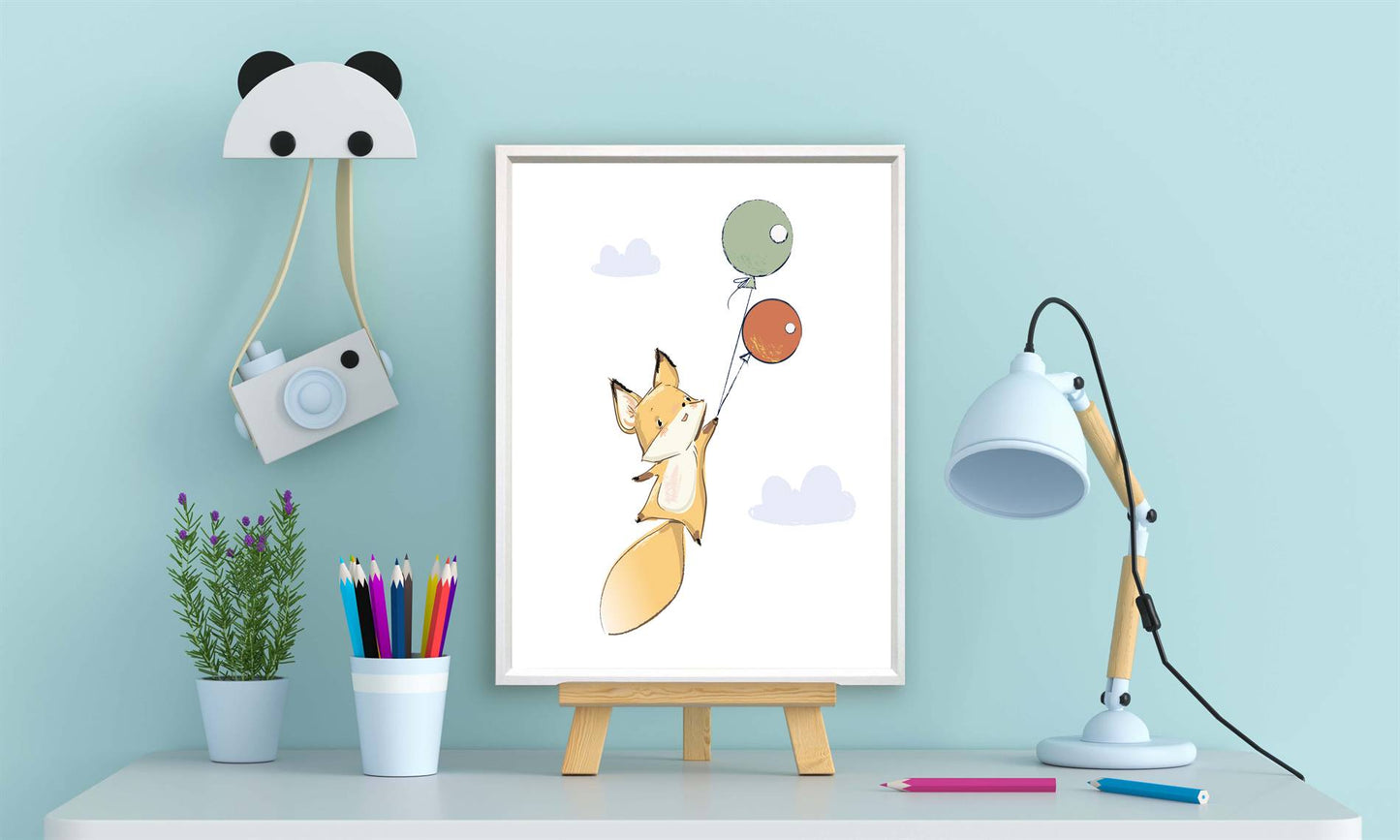 Vosje met 2 ballonnen - Dieren met ballonnen
