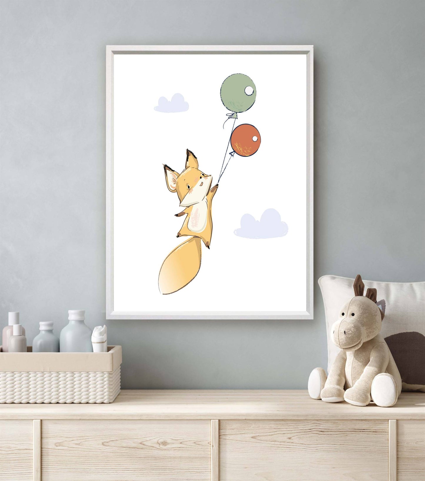 Vosje met 2 ballonnen - Dieren met ballonnen