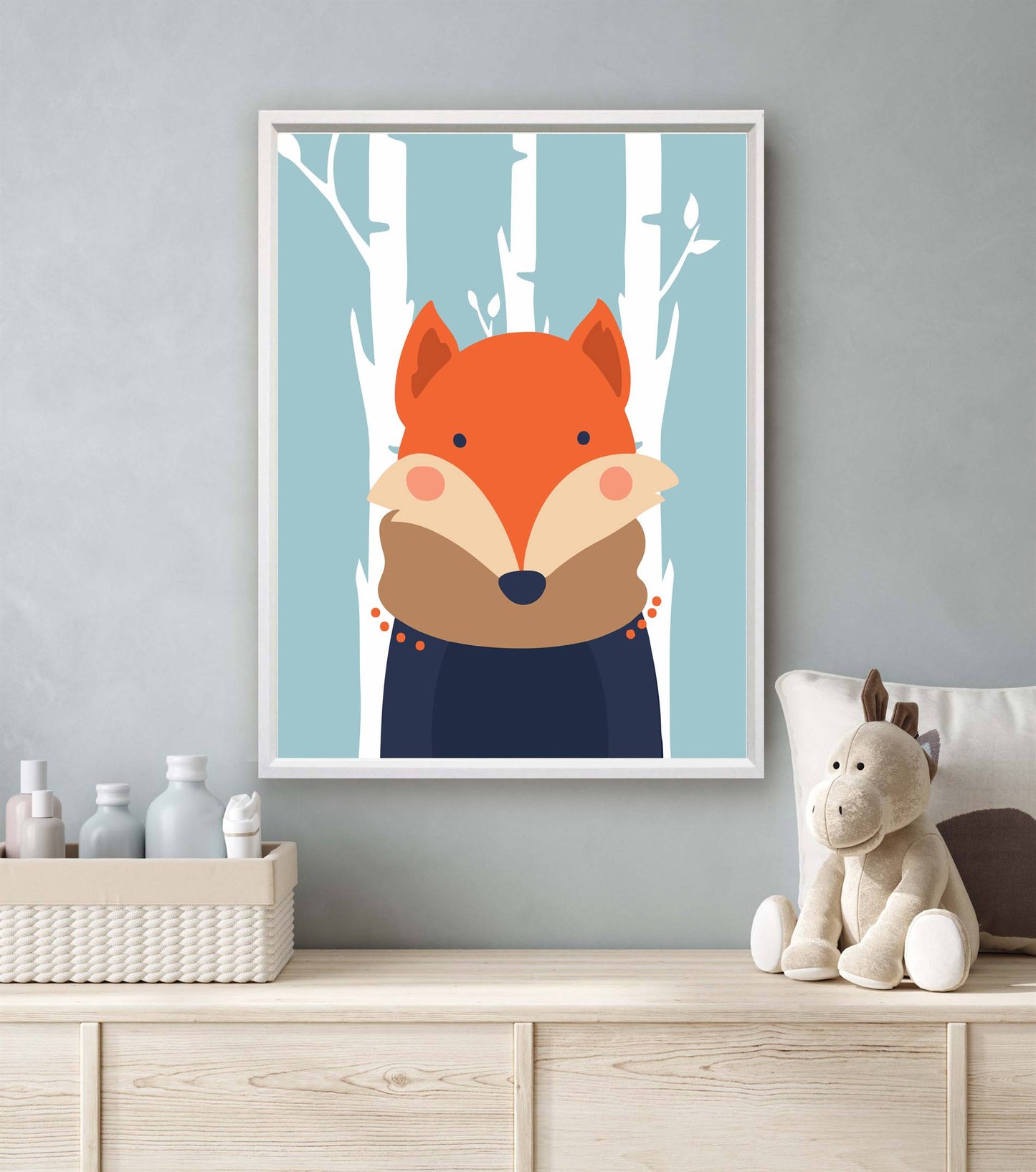 Vos met sjaal in het bos - Dieren