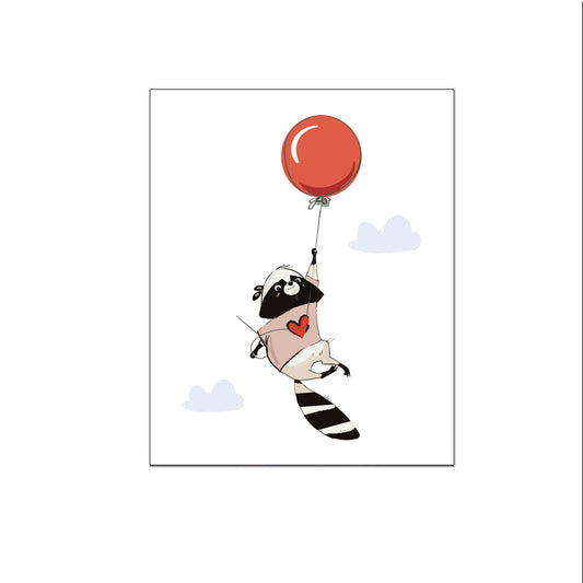 Wasbeer met ballon en hartje - Dieren met ballonnen