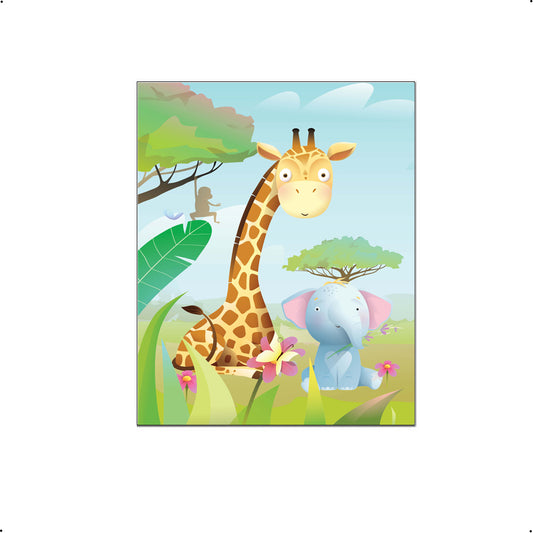 Beestenboel Giraf en olifant links - Jungle dieren