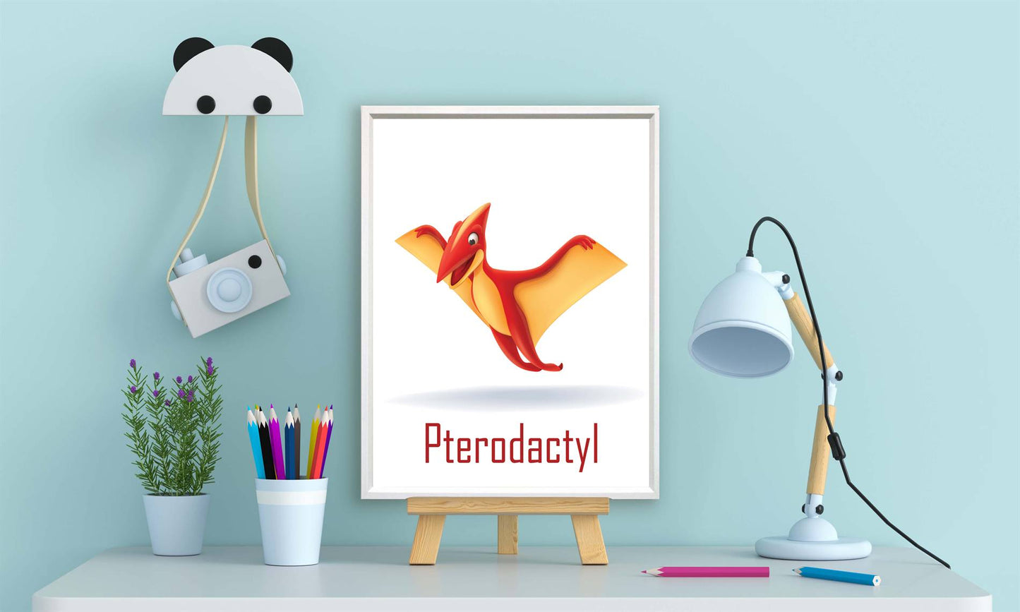 Lieve dino pterodactyl met naam - Dinosaurussen