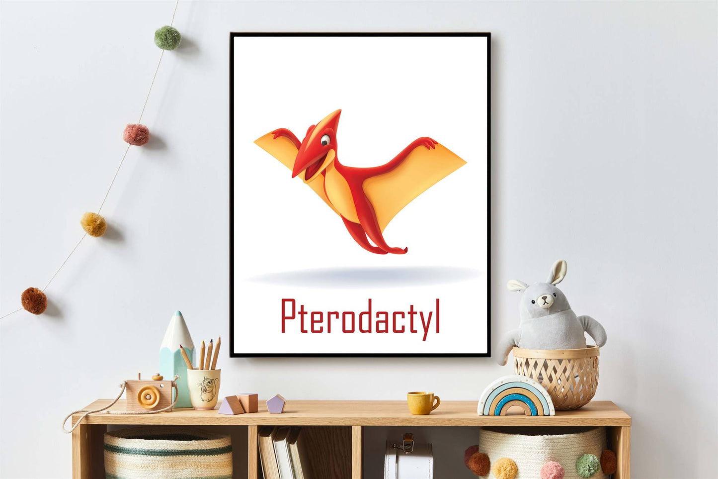 Lieve dino pterodactyl met naam - Dinosaurussen