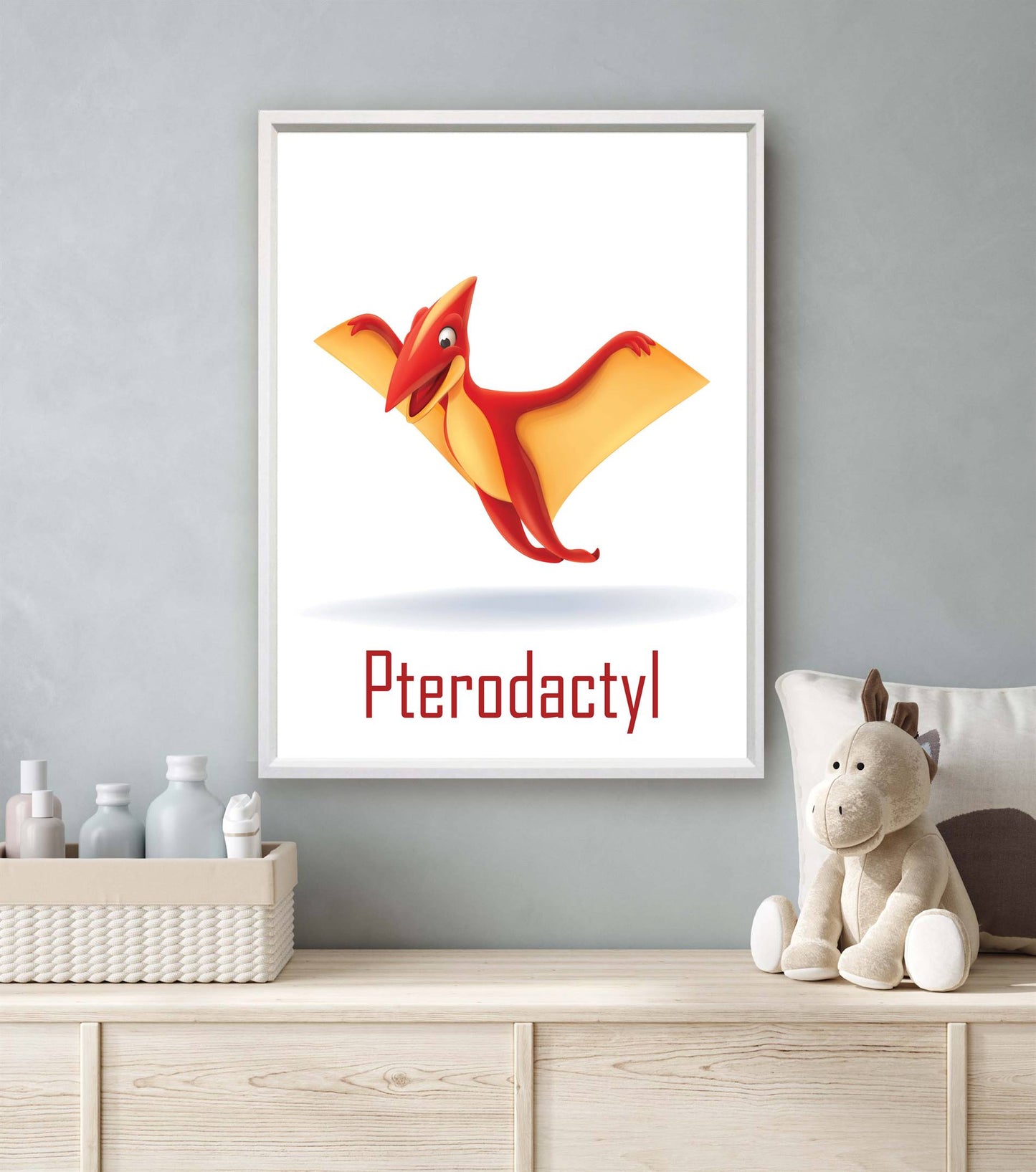 Lieve dino pterodactyl met naam - Dinosaurussen