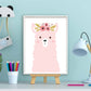 Lieve dieren roze alpaca met bloemetjes - Roze
