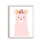 Lieve dieren roze alpaca met bloemetjes - Roze