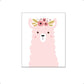 Lieve dieren roze alpaca met bloemetjes - Roze