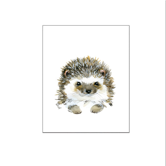 Aquarel dieren egel - Bos en boerderij