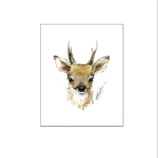 Aquarel dieren hertje - Bos en boerderij