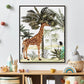 Jungle Giraf en Kraanvogel Aquarel / Waterkleur Links - Jungle Dieren