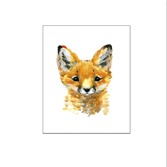 Aquarel dieren vosje - Bos en boerderij