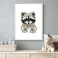 Aquarel dieren wasbeer - Bos en boerderij