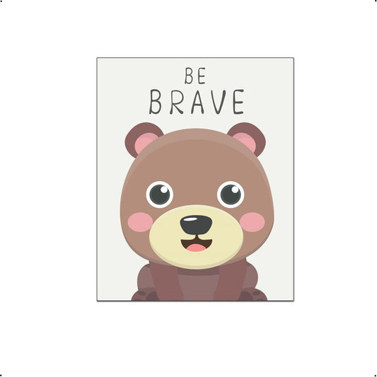 Dieren beer be brave - Dieren met motivatie tekst
