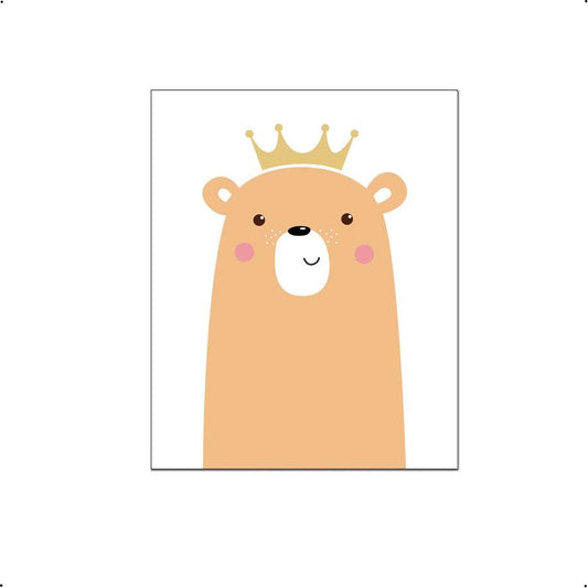 Lieve dieren beertje met kroon - Oranje