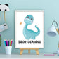 Cute dino brontosaurus met naam - Dinosaurussen