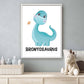 Cute dino brontosaurus met naam - Dinosaurussen