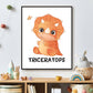 Cute dino triceratops met naam - Dinosaurussen