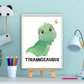 Cute dino tyrannosaurus rex TREX  met naam - Dinosaurussen