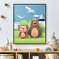 Dieren van papier aapje en beer rechts - Dieren