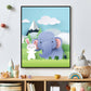 Dieren van papier konijntje en olifant links - Dieren