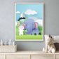 Dieren van papier konijntje en olifant links - Dieren