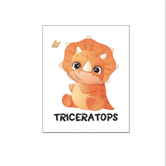 Cute dino triceratops met naam - Dinosaurussen