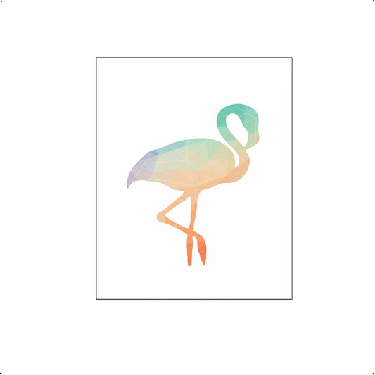 Geometrisch gekleurde flamingo - Geometrische dieren