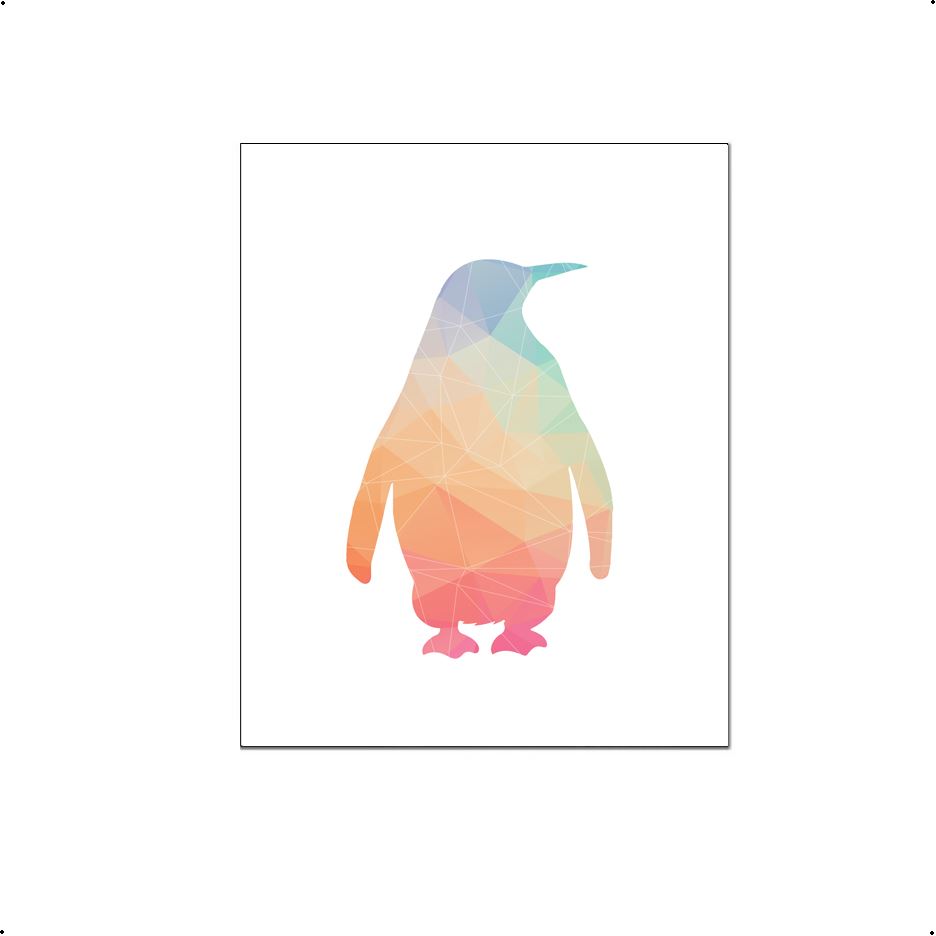 Geometrisch gekleurde pinguin - Geometrische dieren