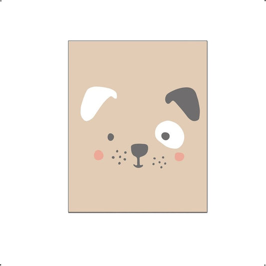 Hondje gezicht met bruine achtergrond - Dieren