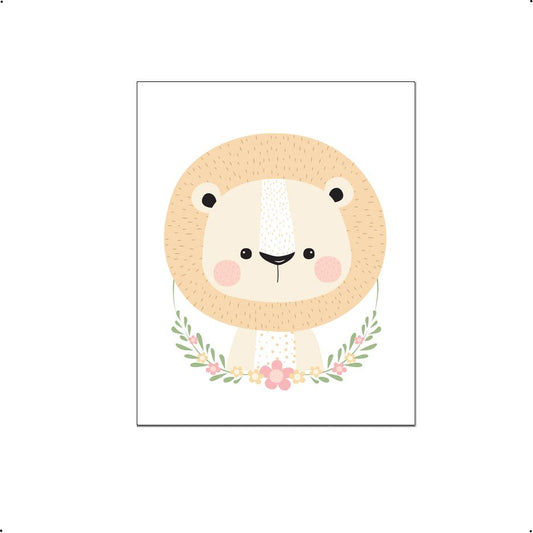 Lieve leeuw met krans - Lieve jungle dieren