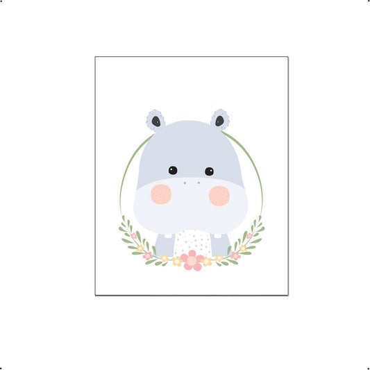Lieve nijlpaard met krans - Lieve jungle dieren