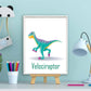 Lieve dino raptor met naam - Dinosaurussen