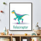 Lieve dino raptor met naam - Dinosaurussen